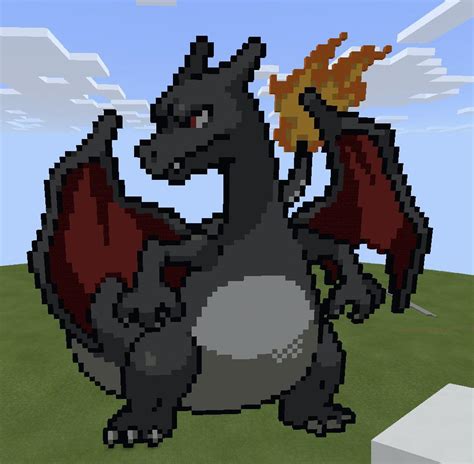 minecraft charizard pixel art|minecraft pixel art pokemon.